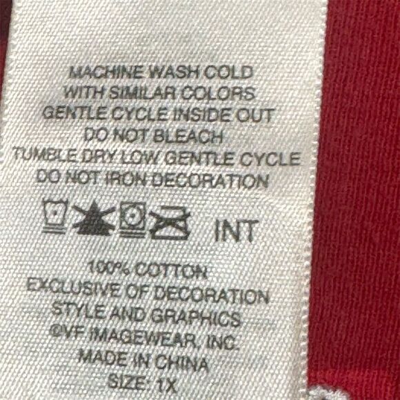 Harley-Davidson Red Long Sleeve Tee Women’s 1X Scoop Neck Milwaukee USA 2009 - Picture 9 of 9